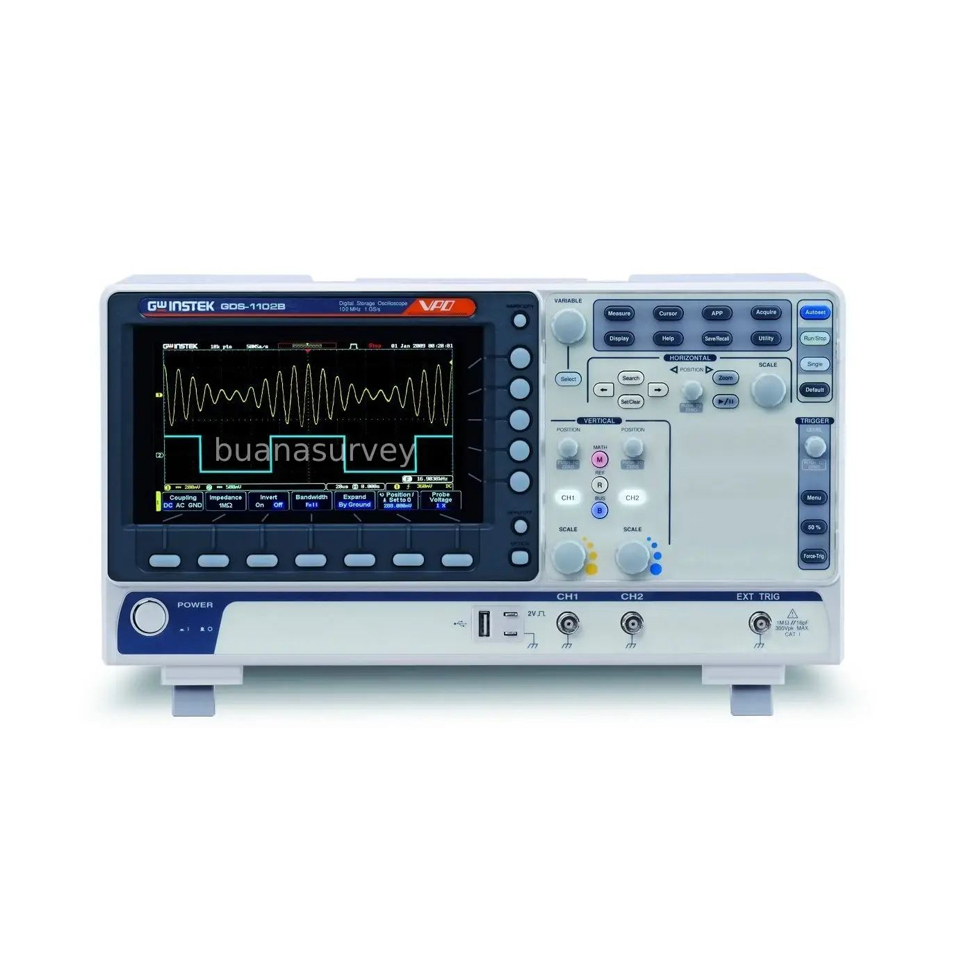 GW INSTEK GDS-1102B 100MHz 2 Channel Digital Storage Oscilloscope