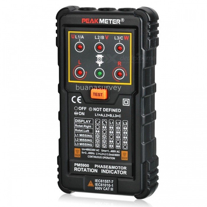 Peakmeter PM5900 Three Phase Rotation Indicator